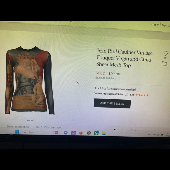 Jean Paul Gaultier mesh “tattoo” printed shirt - Picture 3 of 4